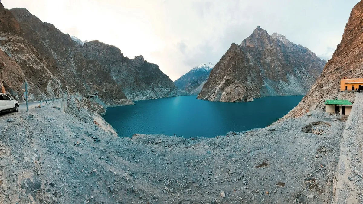 Turquoise alpine lake beneath jagged Karakoram peaks, one of the hidden gems of Pakistan in the country's far north